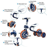 4-Wheel Toddler Tricycle Riding Toy for Ages 1-4 – Balance Training Bike for Boys & Girls