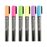 6-Piece Neon Liquid Chalk Marker Set – Non-Toxic Reversible Fine Tip, Easy-Clean Multi-Surface Pens for Artists & Crafters