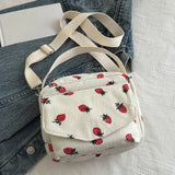 Corduroy Cartoon Shoulder Bag – Adjustable Strap Cute Sling Bag for Shopping, Work, Dates & Parties 👜✨