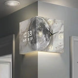 Luxury LED Corner Wall Clock with Light – Double-Sided Luminous Sensor Clock with Numeral Scale & Gold Modern Design
