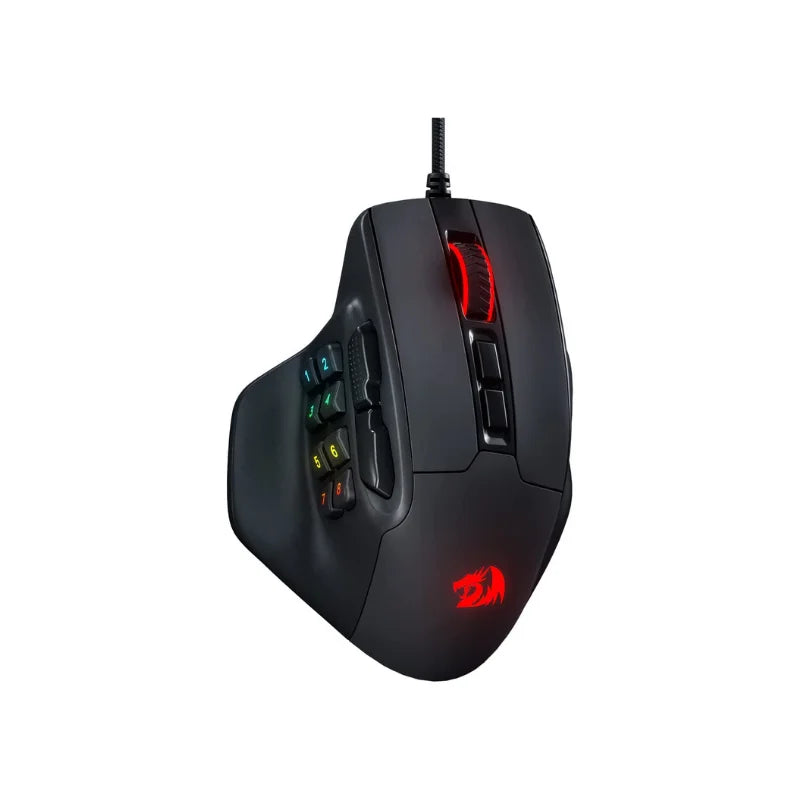 Redragon M811 Aatrox MMO Gaming Mouse – Wired RGB Optical Mouse with 15 Programmable Buttons & Ergonomic Natural Grip Design