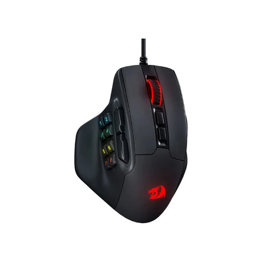 Redragon M811 Aatrox MMO Gaming Mouse – Wired RGB Optical Mouse with 15 Programmable Buttons & Ergonomic Natural Grip Design