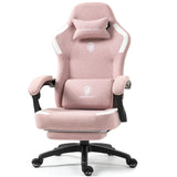 Dowinx Fabric Gaming Chair – Breathable Computer Chair with Pocket Spring Cushion, Massage Lumbar Pillow & Retractable Footrest