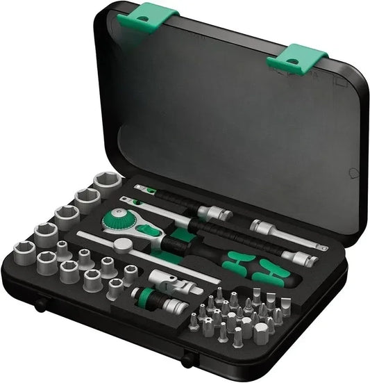 Wera 8100 SA 2 Zyklop 1/4" Metric Ratchet Set – 42 Pieces | Professional Mechanics Tool Kit with Case