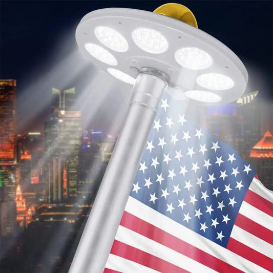 Solar Flag Pole Light (136 LEDs) – Outdoor Flagpole Lighting for 15–30ft Poles | Dusk-to-Dawn Auto On/Off | Energy-Saving Waterproof Design