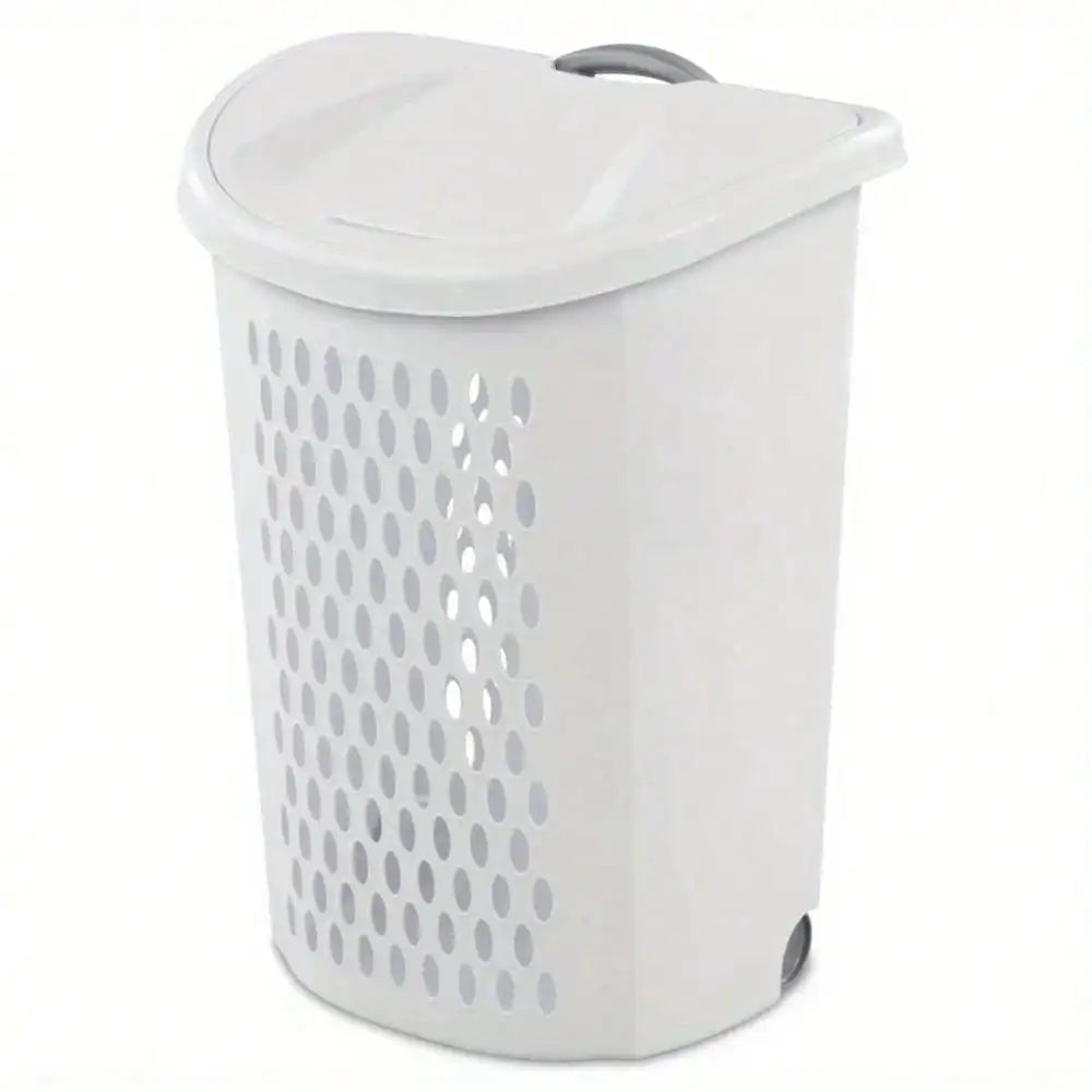 Plastic Wheel Laundry Basket with Flip-Top Lid & Wheels – Portable Dirty-Clothes Storage & Transport Solution