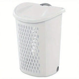 Plastic Wheel Laundry Basket with Flip-Top Lid & Wheels – Portable Dirty-Clothes Storage & Transport Solution
