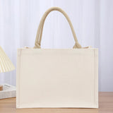Women’s DIY canvas tote bag – large-capacity shopper handbag with sturdy handle, reusable grocery bag for daily use, weddings & gifts