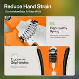 6.5-Inch Gardening Scissors Hand Pruner – Straight Stainless Steel Blades, Ergonomic Orange Grip (1-Pack)