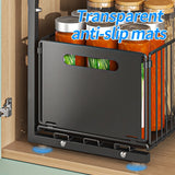 Upgraded Pull-Out Kitchen Cabinet Organizer – Guide Rail Design, Smooth Sliding Storage Rack for Home & Pantry
