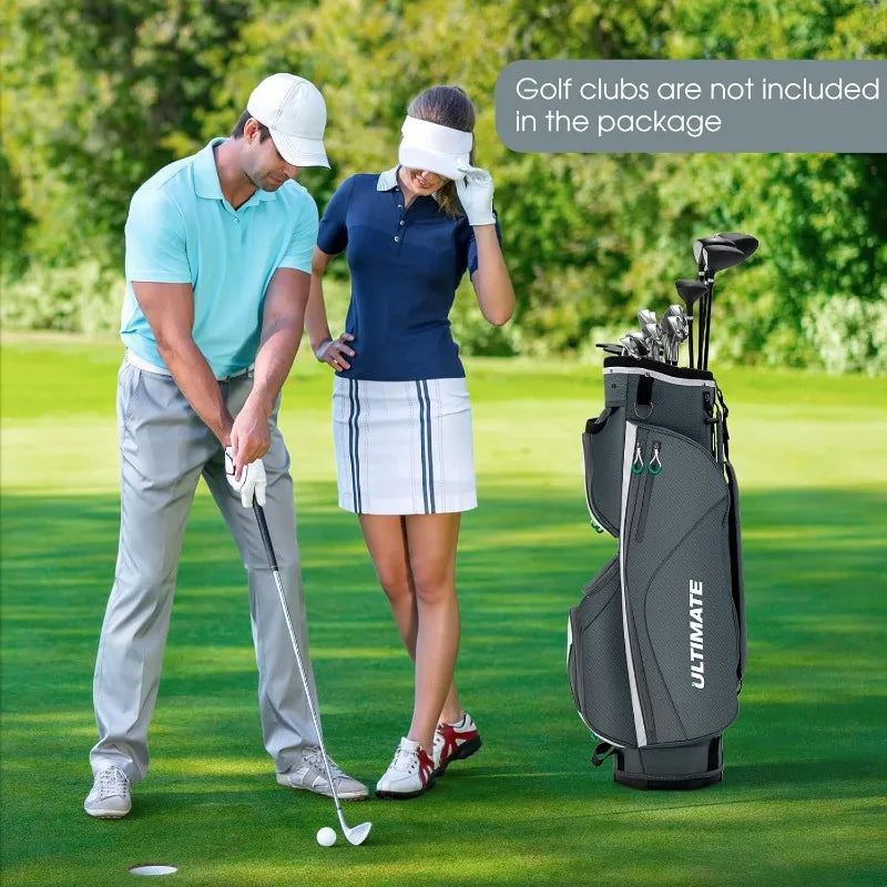 Tangkula lightweight golf cart bag – 14-way top dividers with cooler pocket, 7 zippered compartments & shoulder strap