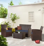 “Patio Furniture Set with Cushions – Outdoor Sofa, Chairs & Tea Table for Garden, Deck & Summer Relaxation”