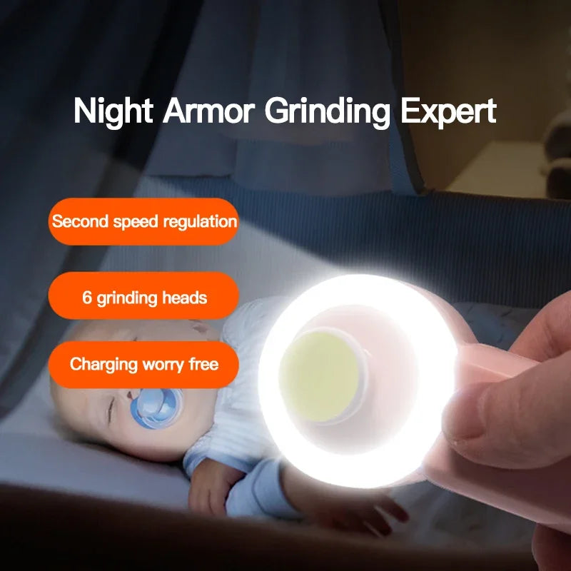 “Luminous Rechargeable Baby Nail Clipper – Electric Newborn Nail Grinder & Safety Nail Care Set”