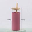 16oz Glass Water Bottle with Bamboo Lid & Straw – Silicone Sleeve, Stylish Reusable Hydration 💧🌿