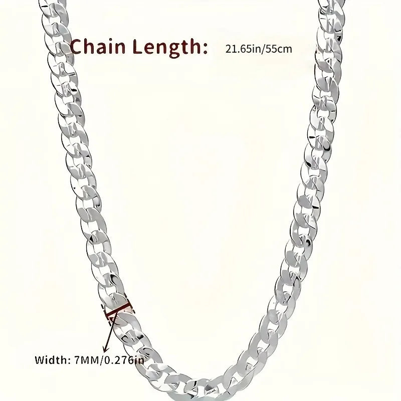 Men’s Plated Flat Chain Necklace – Stylish, Durable & Elegant Jewelry Gift for Him