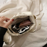 Women’s PU Leather Ruched Cloud Clutch – Small Messenger Shoulder Bag with Adjustable Strap, Fashion Crossbody Purse for Travel