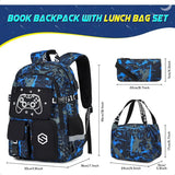 Cool Luminous Boys Backpack Set – 3-Piece Light-Up School Bag with Lunch Box & Pencil Case | Durable School Bag for Kids