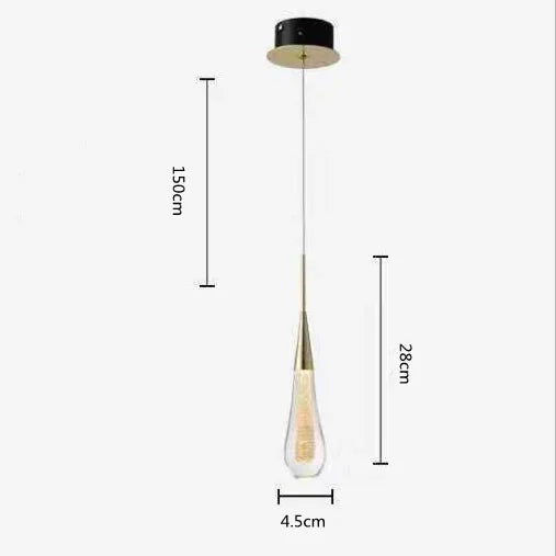 Modern Gold Pendant Light – Clear Glass Hanging Light Fixture for Kitchen Island & Farmhouse Décor