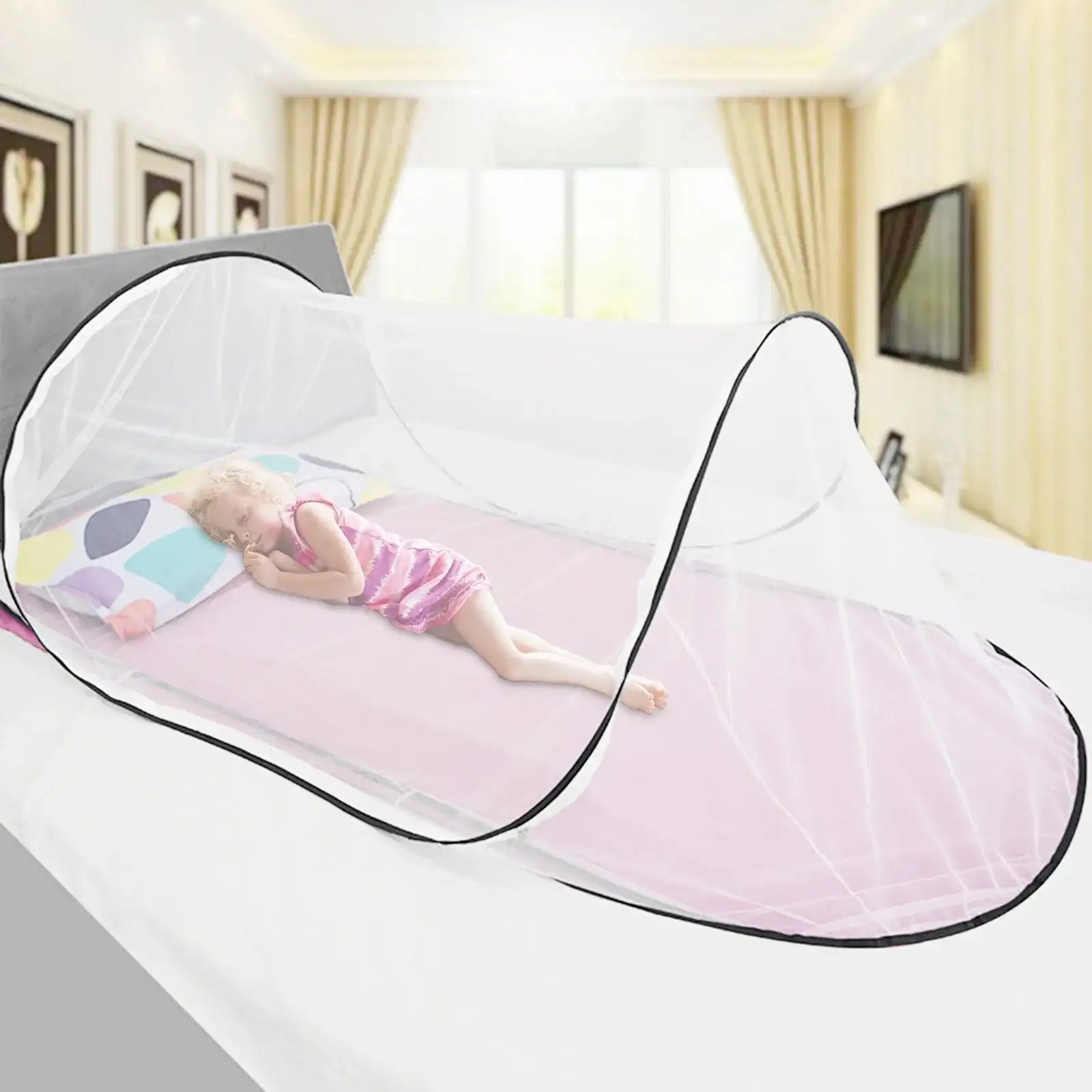 Foldable Travel Mosquito Net Bed – Single Bed Tent-Style Easy Installation