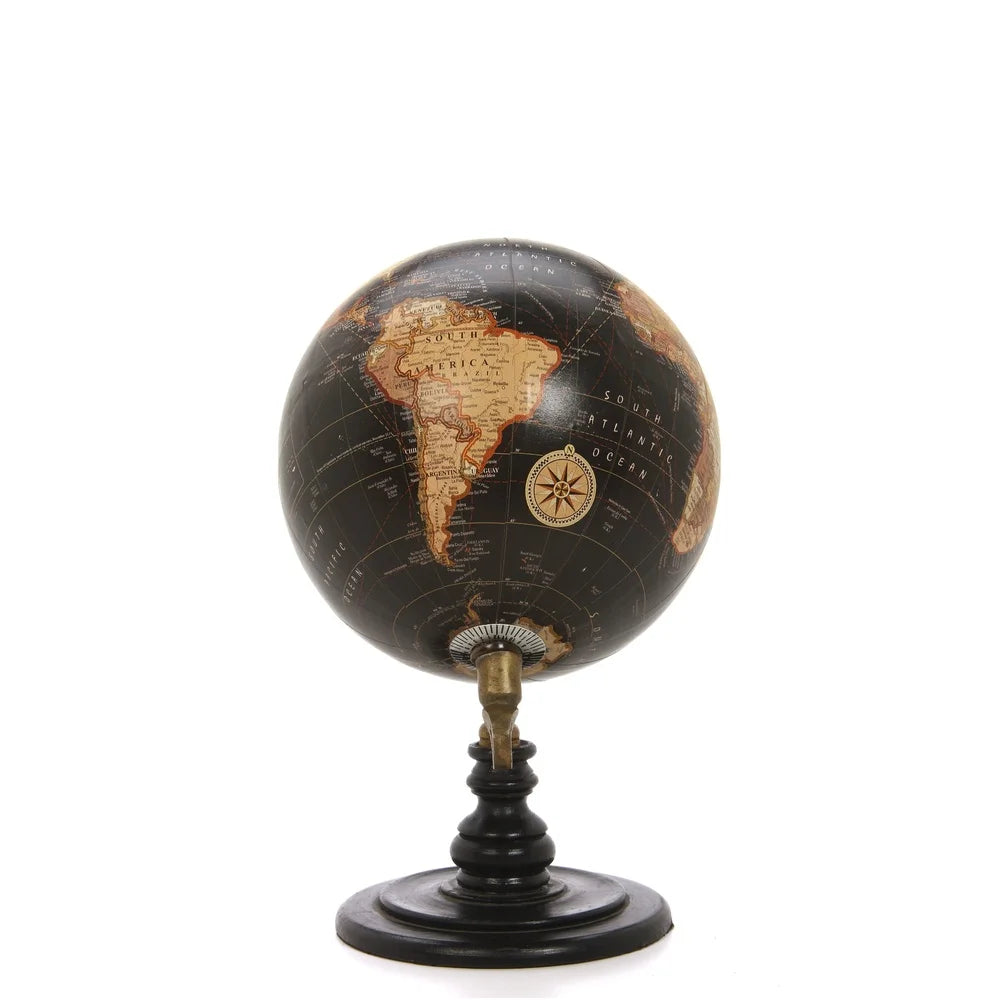 Decorative 5" Spinning World Globe – Tabletop Geographic Globe for Home & Office Desk Décor, Travel Gift