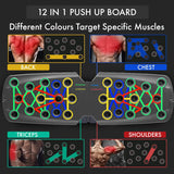 Portable Multifunctional Push-Up Board Set – Foldable Push-Up Bar System for Chest, Arms, Back & Abs Training