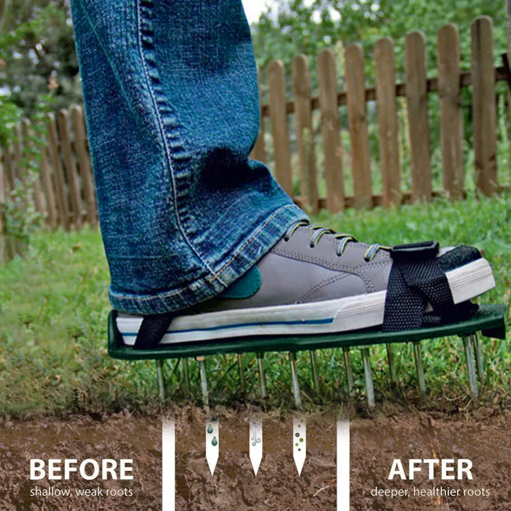 Lawn Aerator Nail Sandals – Scarification Cultivator Spike Shoes for Yard & Grass