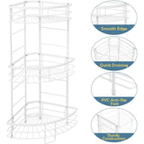 White 3-Tier Rustproof Metal Corner Shelf – Space-Saving Organizer for Bathroom, Kitchen & Living Room