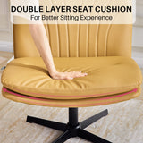 💺 Redlife Criss-Cross Office Chair – PU Leather Ergonomic Desk Chair with Adjustable Rotating Legs & Double Cushion