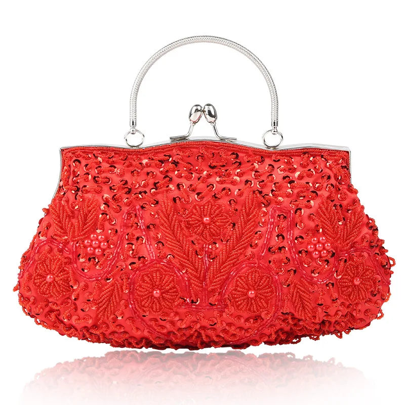 Retro Beaded Embroidered Clutch Bag – Elegant Handmade Mini Handbag for Women, Weddings, Parties & Special Gifts