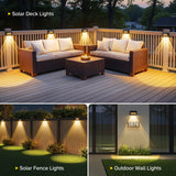 Solar Fence & Step Lights (4/8/12 Pack) – Cool & Warm White LED | Waterproof Outdoor Wall, Stair & Yard Lighting