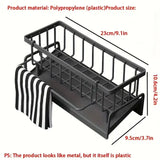 Multi-Functional Kitchen Sink Caddy Organizer – 9.1″ Wide Sponge & Dishcloth Drain Rack