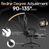 Dowinx Fabric Gaming Chair – Breathable Computer Chair with Pocket Spring Cushion, Massage Lumbar Pillow & Retractable Footrest