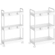 2-Pack 3-Tier Slim Storage Cart – Utility/Rolling Organiser for Bathroom, Laundry or Kitchen