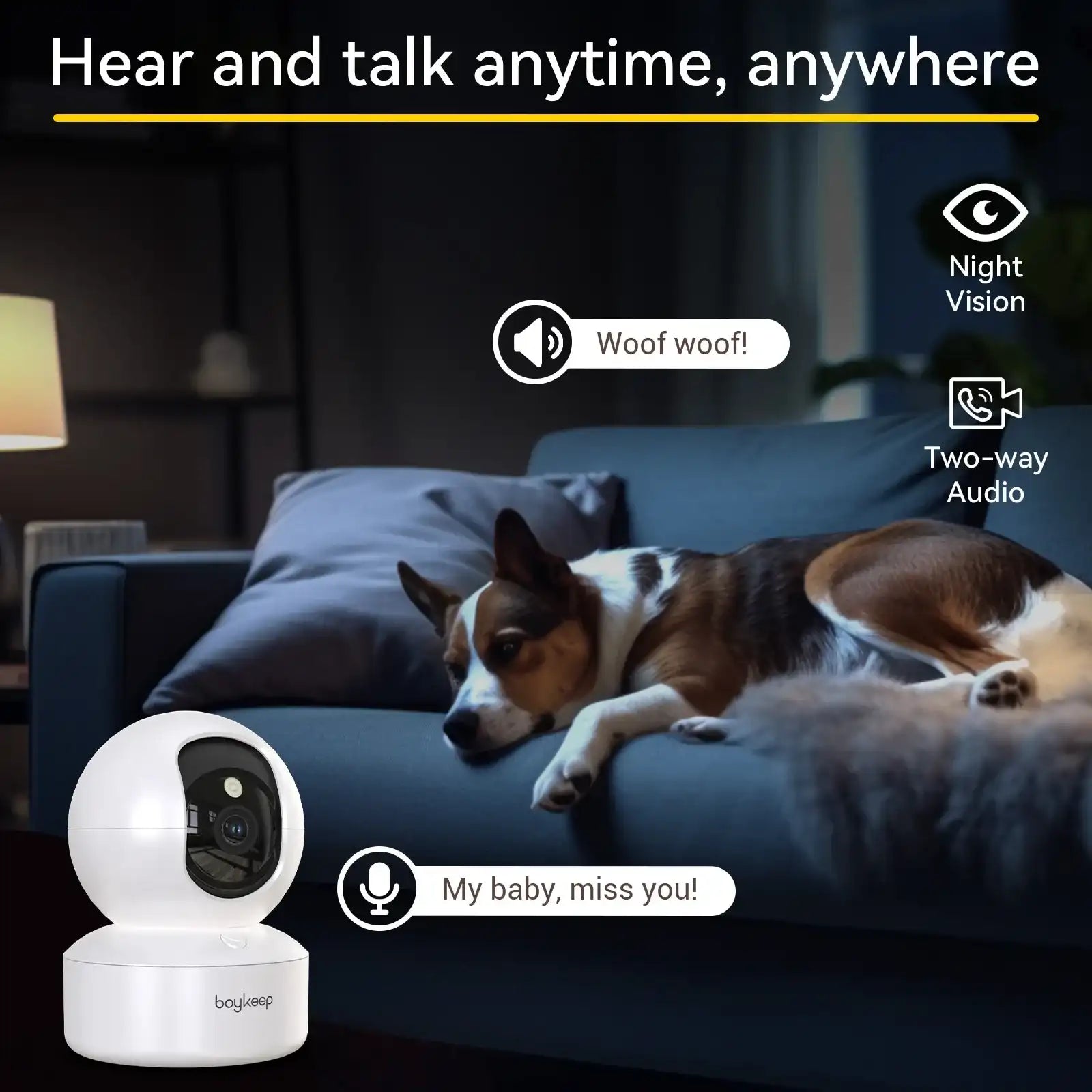 Smart Camera K30 – 2K WiFi Indoor Security & Baby Pet Monitor