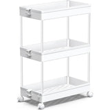 3-Tier Mobile Storage Cart – Bathroom & Laundry Organizer Utility Cart with Wheels
