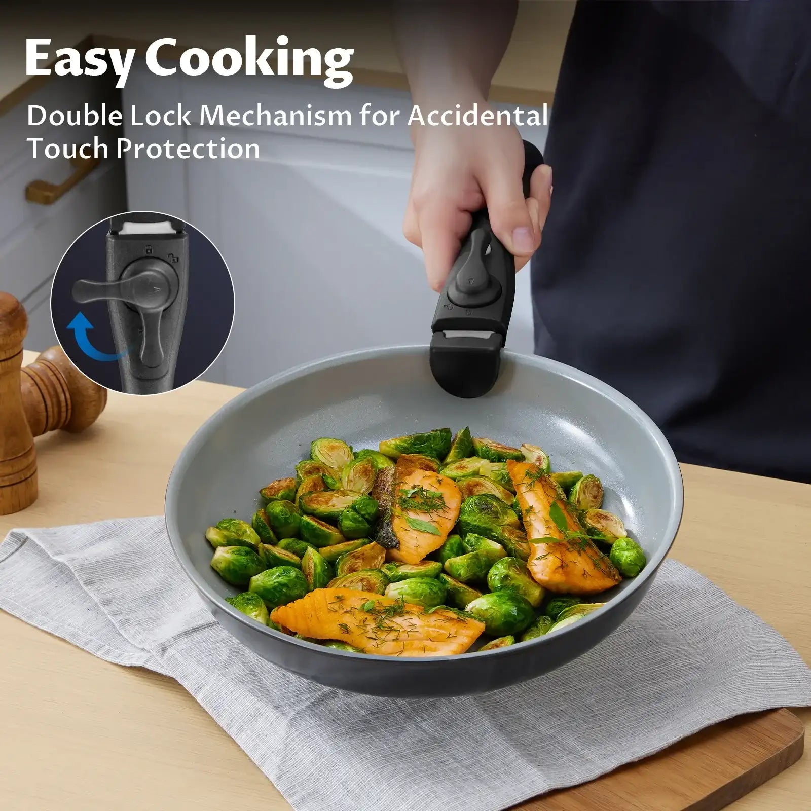 “13-Piece Induction Cookware Set – Nonstick Ceramic Coated Pots & Pans with Detachable Handles for Healthy Cooking”