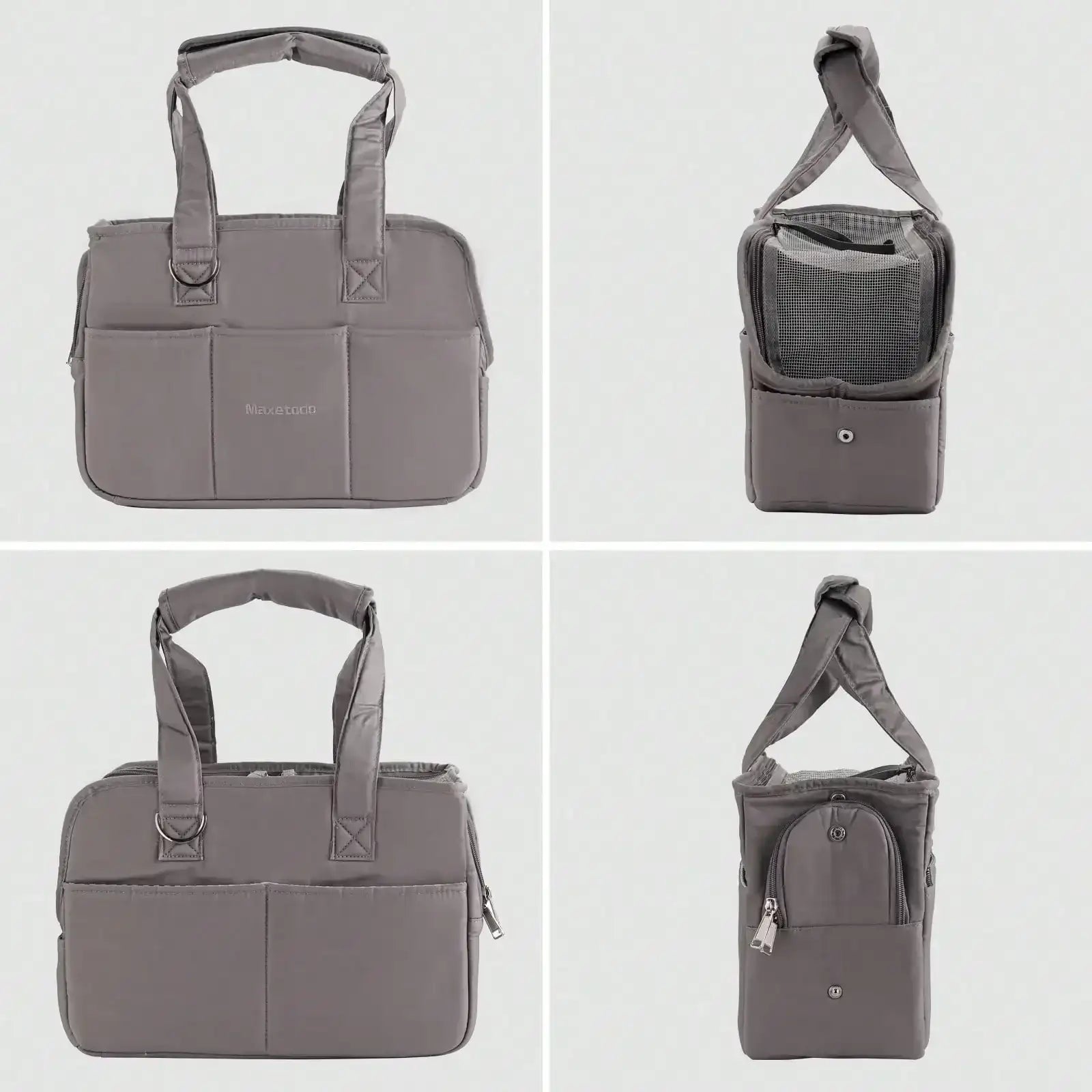 Stylish Shoulder Handbag Pet Carrier – Removable for Small Dogs (Up to 8 lb) & Cats (Up to 11 lb) – Dark Gray