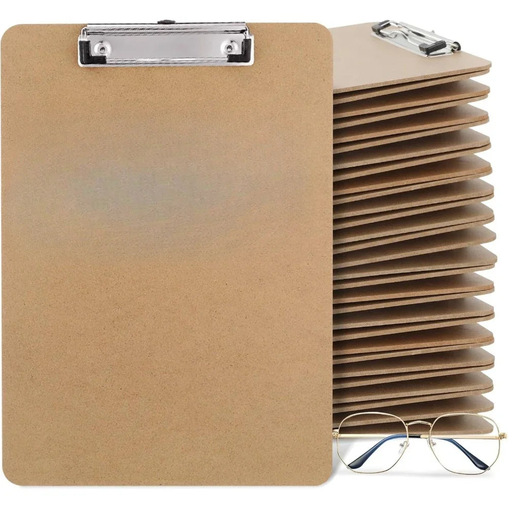 📋 Set of 2 Cardboard Clipboards – Letter & A4 Size (8.5x11 / 9x12.5) with Low-Profile Clips for School & Office