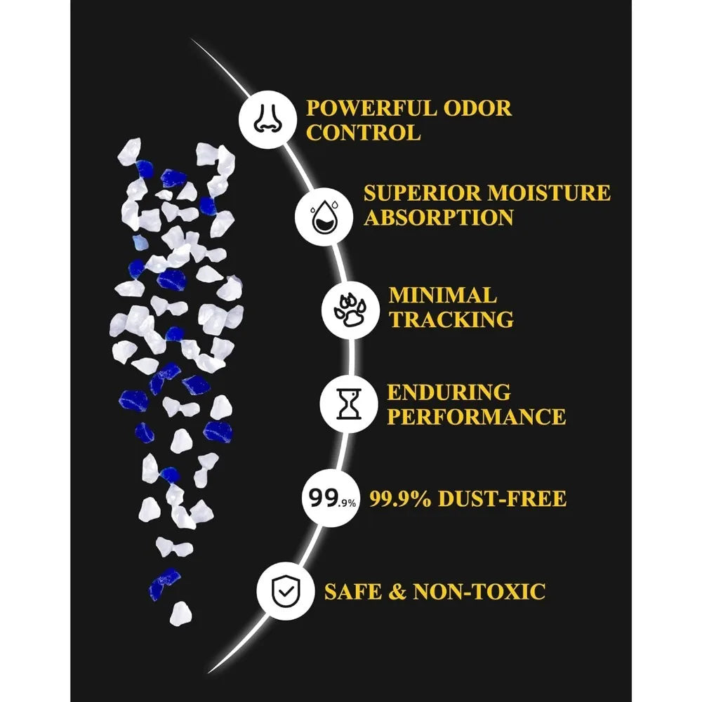 Crystal Cat Litter – Non-Clumping Silica Gel with Powerful Odor Control, Lasts Up to 2 Months (8.6 lb)