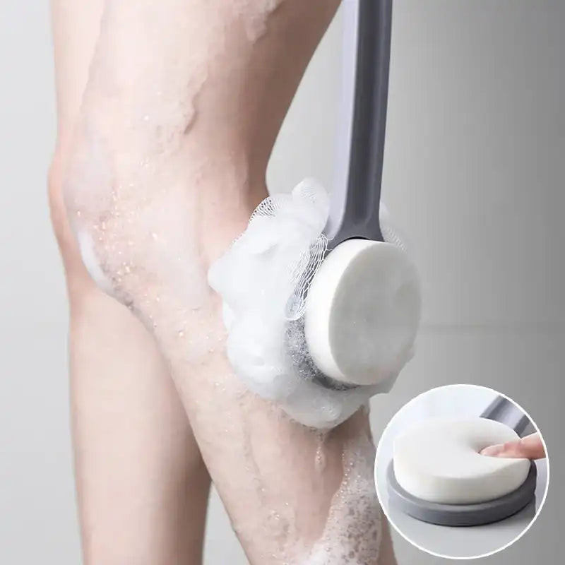 2-in-1 Body Lotion & Sunscreen Applicator – Long-Handle Sponge Brush for Hard-to-Reach Areas