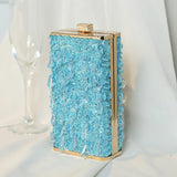 Women’s Luxury Rhinestone Clutch – Gold Party Evening Purse with Glass Crystals, Mini Square Handbag & Tassel Detailing