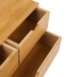 Bamboo 3-Drawer Desk Organizer Box – Compact Wood Desktop Storage Solution