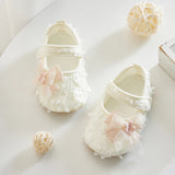 Adorable Baby Girl Bow Flats – Petal Design Infant Shoes with Soft Sole for Parties, Festivals & Baby Showers