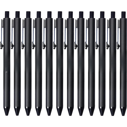Black Ballpoint Pens – 12-Pack Retractable Smooth Writing Pens for Office, School & Home 🖊️