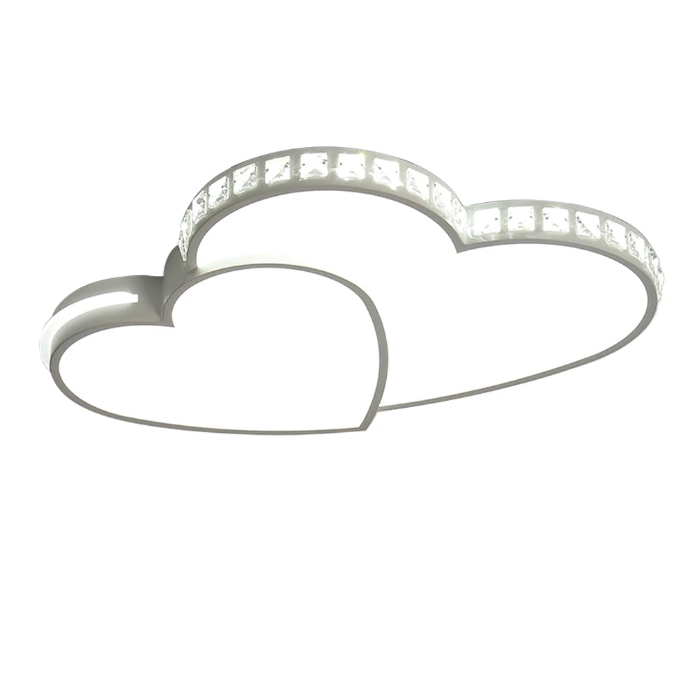 Modern Heart-Shaped Crystal LED Ceiling Light – Flush Mount Lamp for Kids’ Room, Bedroom & Living Room