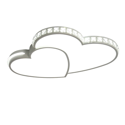 Modern Heart-Shaped Crystal LED Ceiling Light – Flush Mount Lamp for Kids’ Room, Bedroom & Living Room