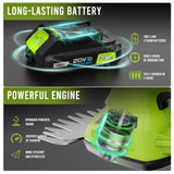 21V Cordless Hedge Trimmer with 2 Batteries | Grass & Shrub Cutter
