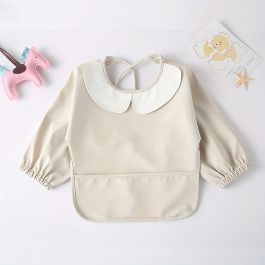 Cute Long-Sleeved Waterproof Feeding Bib – Baby & Toddler Mealtime Apron, Easy-Clean Holiday Gift