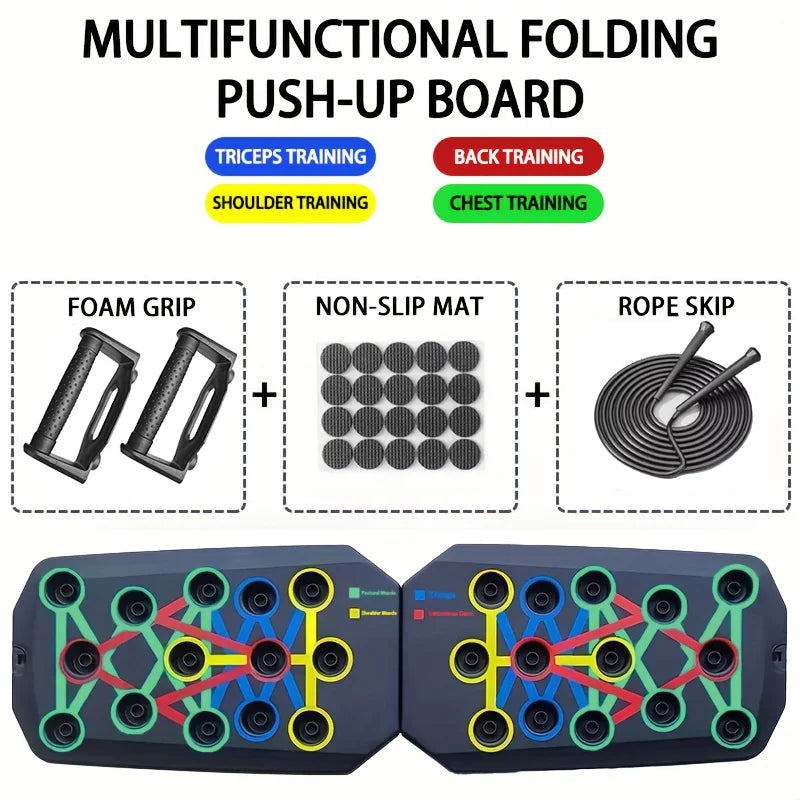 Portable Multifunctional Push-Up Board Set – Foldable Push-Up Bar System for Chest, Arms, Back & Abs Training