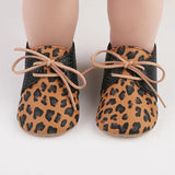 Retro Leopard Print Baby Shoes – Soft Leather First Walkers with Non-Slip Sole (0-24 Months)